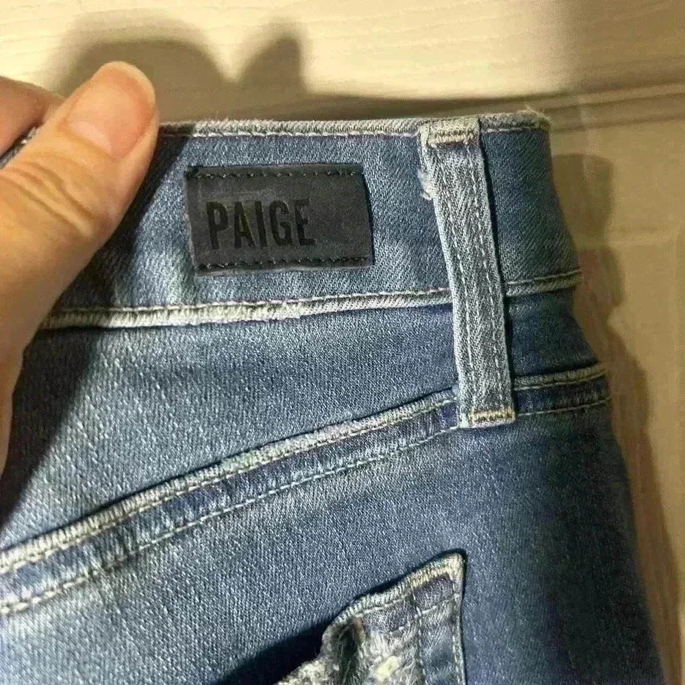 Paige Jimmy Jimmy Crop Jeans Womens Size 31 Distressed Vintage Venice - Picture 7 of 12